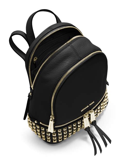 michael kors black stud backpack|michael kors backpack purse black.